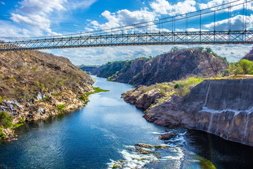 Sao Francisco River, one of the most importants river of Brazil, on Xingo cannyons - showing blue...