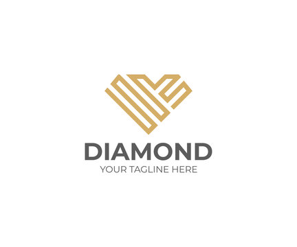 Diamond logo template. Jewelry vector design. Gemstone illustration