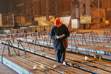 Fototapeta premium Warehouse metal blank. Electroplating plant for the metal.