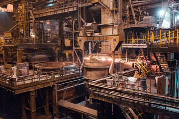 Industrial Worker at the factory welding closeup