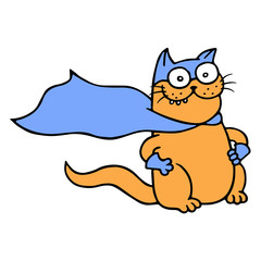 Miracle cat in a raincoat is ready. Vector illustration