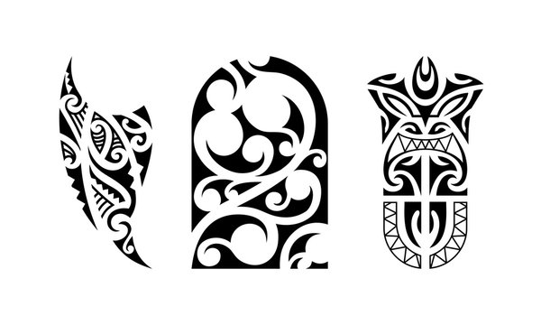 Set of polynesian tattoo