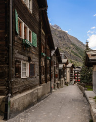 Fototapeta premium Wooden architecture in Zermatt, Switzerland