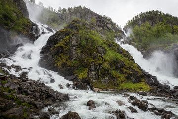 Naklejka na ściany i meble Latefossen waterfall in Norway