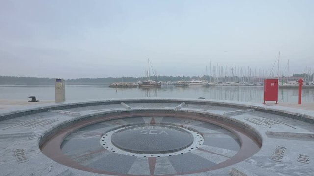 Round monument by the sea in Rovinj