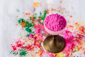 Holi Powder on a vase