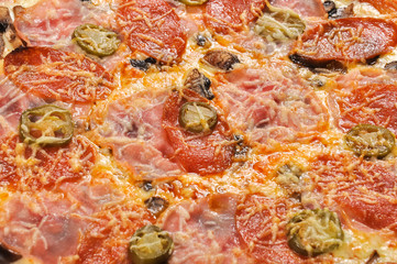 Hot pizza closeup