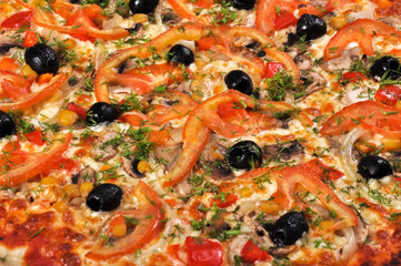 Hot pizza closeup