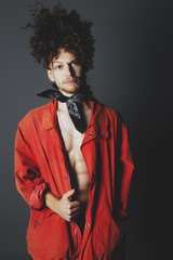 Young ginger man studio portrait