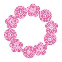 floral wreath flowers decoration ornament vector illustration