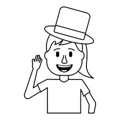 funny smile woman hat portrait vector illustration