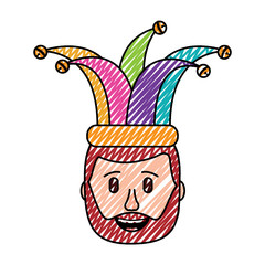 smiling face beard man with hat happy vector illustration drawing design