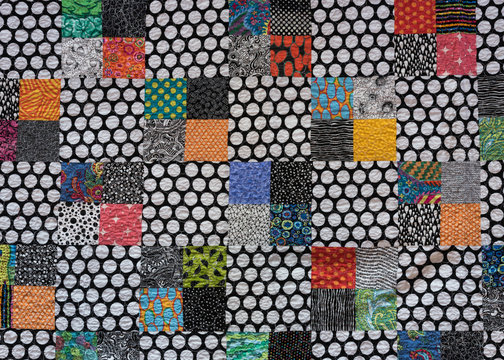 Polka Dot Quilt with Colorful Accents