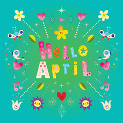 Hello April greeting card