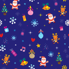 Merry Christmas seamless pattern