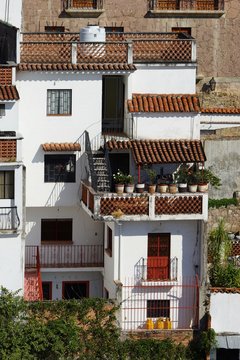 White houses of Taxco de Alarcon, Mexico