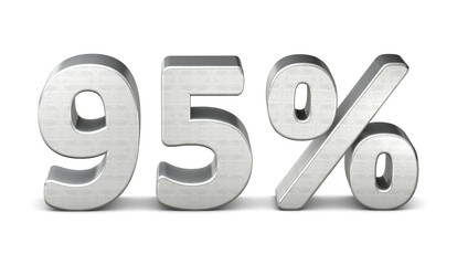 95 prozent symbol 3d silver struktur