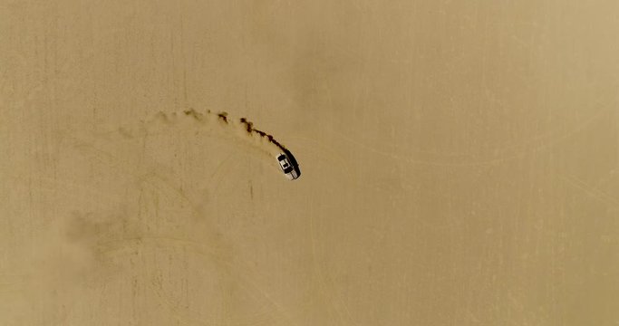Aerial on desert El Mirage Lake
