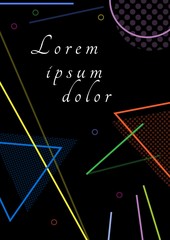 Trendy geometric elements memphis cards. Retro style texture, pattern and geometric elements. Modern abstract design poster, cover, card design.