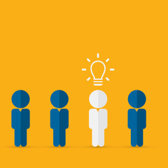 Think differently - Being different, move for success in life - standing out from the crowd by different thinking