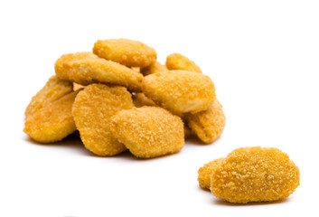 Chicken Nuggets Isolated on a White Background