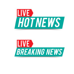 Live Hot News And breaking news Vector Template