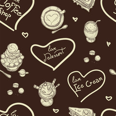 pattern coffee shop graphic design background objects 