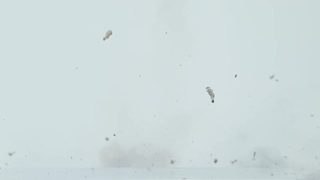 Vintage desk clock exploding, Ultra Slow Motion