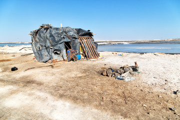 in  ethiopia africa  the hut in the saline