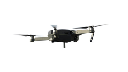 flying drone isolate on white background