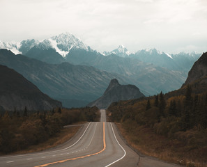 The beautiful view down the alaskan highway looking at Lion's Head