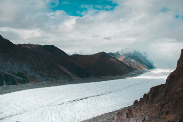 The massive root glacier pouring down toward Kennecott from Mount Regal