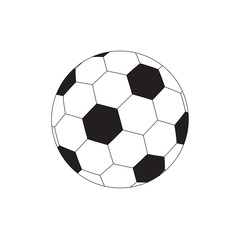Soccer football sport flat thin line design icon vector illustration. Editable Stroke