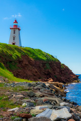 Lighthouse on the cliff at Souris, Prince Edward Island	