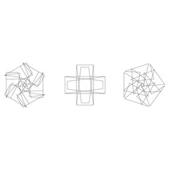 Geometric set stars and flowers for gifts and holidays pattern vector EPS10