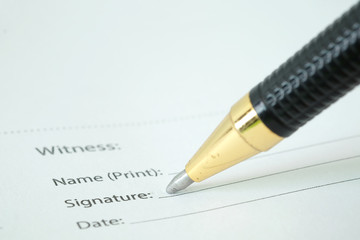 Pen signed with signed document