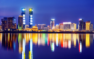 Naklejka premium City night scene
