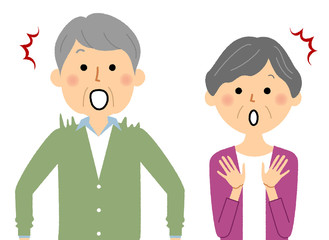 シニアカップル　驚く