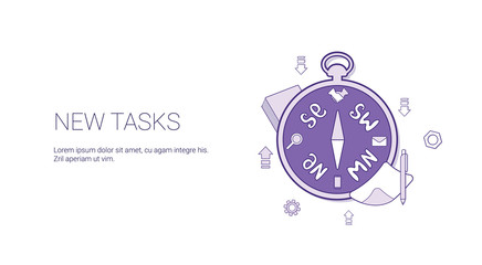 New Task Scheduling Template Web Banner With Copy Space Vector Illustration