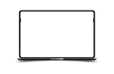 Mock-up realistic black Laptop on a white background. Flat vector illustration EPS 10