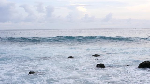 Big Ocean Wave 4K Background. Bali, Indonesia.