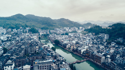 Fototapeta premium Old houses in Fenghuang ancient city in Hunan Province, China