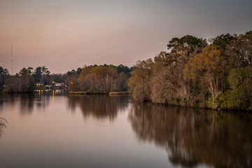 sunset over the lake 