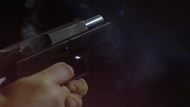 Gun firing a bullet, Ultra Slow Motion