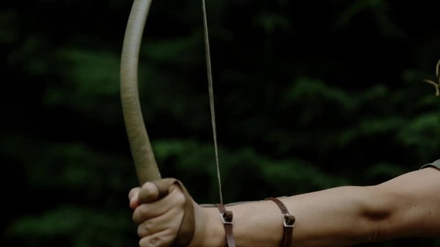 Shooting a bow and arrow, Ultra Slow Motion 