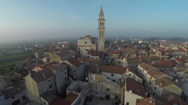 Aerial view of Vodnjan with Church of St Blaise