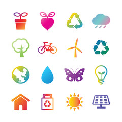 environment vector gradient icons