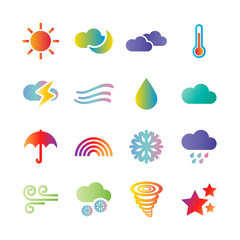 weather vector gradient icons