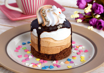 Cake with chocolate