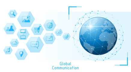Global communication and connection technology concept background , vector , illustration 